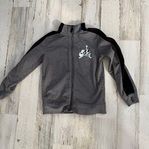 Jordan Little Boys Size 6/7 Full Zip Track Jacket Black/Grey Nike Long Sleeve